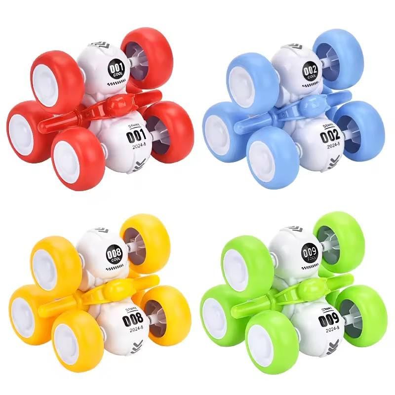 6-Wheel Pull Back Stunt Car Toy Ð 360¡ Rotating Friction Powered Vehicle for Kids Ages 3Ð6 (Random Colour)