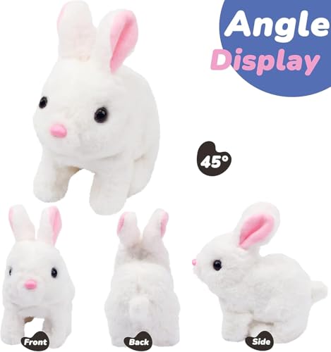 Hopping Walking Bunny Toy with Sounds Ð Interactive Jumping Rabbit with Wiggling Ears for Baby Kids