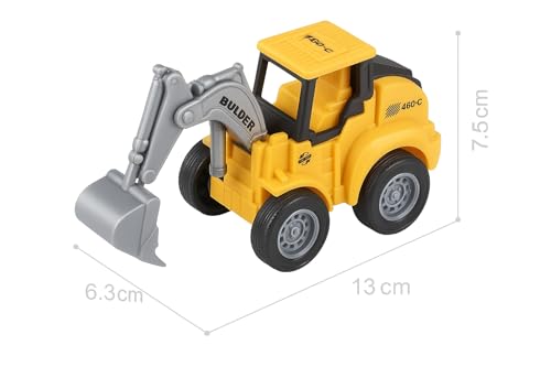 Push & Go Construction Truck Set Ð Friction Powered Bulldozer and Excavator Toy Vehicles with Moving Arms for Toddlers (Set of 2)
