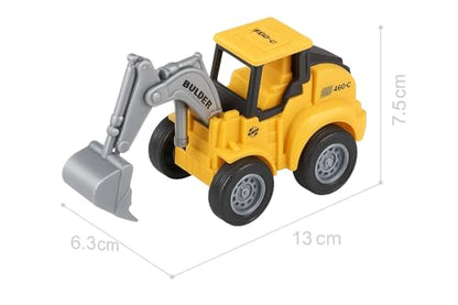 Push & Go Construction Truck Set Ð Friction Powered Bulldozer and Excavator Toy Vehicles with Moving Arms for Toddlers (Set of 2)