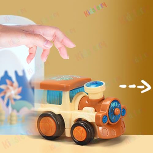 Unbreakable Push and Go Friction Vehicle Set Ð Cars, Train, Plane and Helicopter Inertia Toys for Kids and Toddlers 3+ Years (Set of 4)