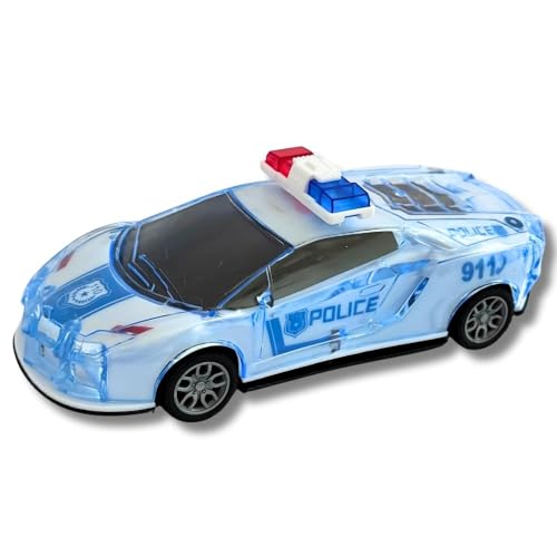 Police Car Toy for Kids Ð Push and Go Friction Powered Car with Lights, Music and Siren for Boys and Girls Age 3+