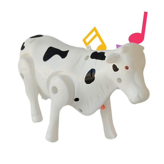 Battery Operated Walking Musical Electronic Pet with Realistic Roars and LED Lights for Kids (Cow)