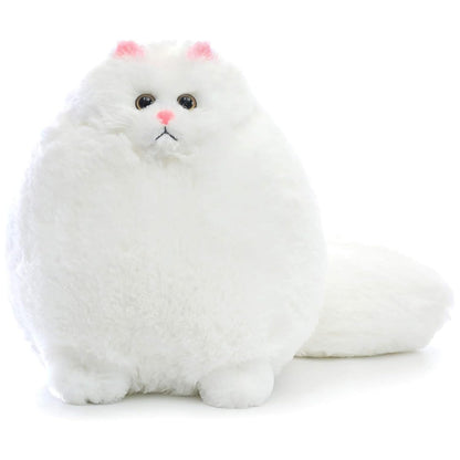 Giant Fluffy Persian Cat Plush Ð Ultra-Soft White Round Kitty Stuffed Animal Pillow Toy for Kids and Adults