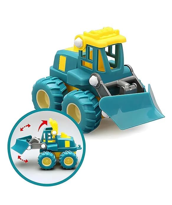 Set of 3 Push & Go Construction Vehicles Ð Unbreakable Friction Powered Toy Cars for Babies and Toddlers 1+ Years (Multicolor)