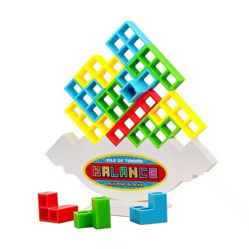 48Pcs Tetra Tower Balance Game Ð Swinging Stacking Blocks Fun Toy for Kids, Perfect for Family Games, Parties, and Travel