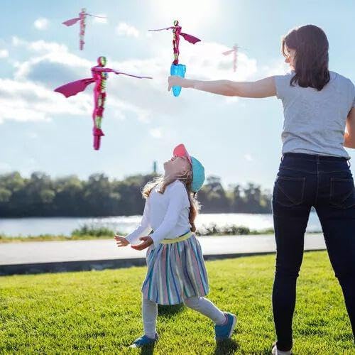 Spider Flying Toy with Launcher Pull String Launch Mechanism Indoor Outdoor Play for Ages 3+