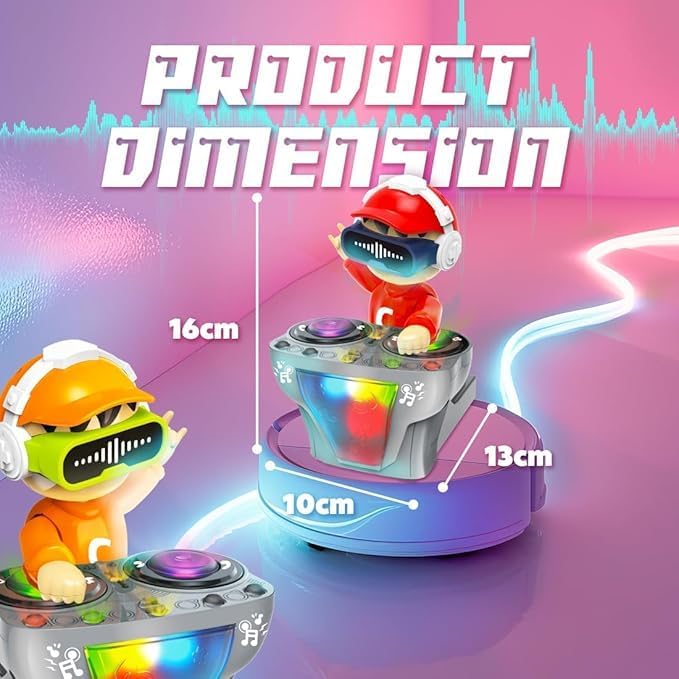 DJ Dancing Musical Robot Toy Ð Battery Operated Bump and Go Action with Sound, Music and LED Lights for Toddlers (Multicolor)
