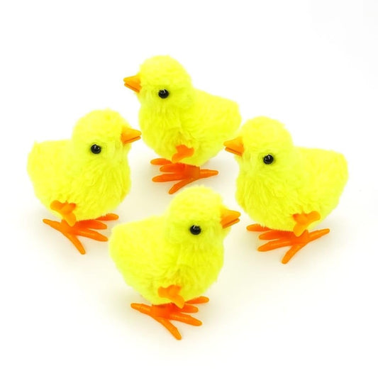 Jumping Chick Wind Up Toys Ð Hopping Chicken Windup Toy Set for Kids and Toddlers, Party Gifts and Easter Basket Stuffers (Assorted Colours, Pack of 4)