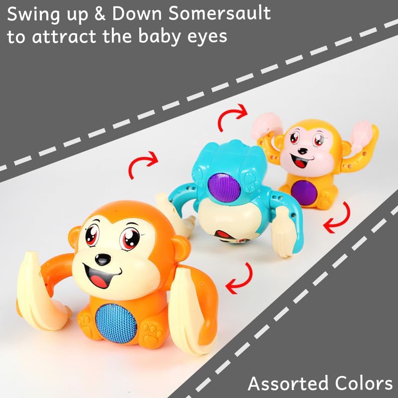 Dancing Monkey Musical Toy Ð Voice Control Spinning and Rolling Interactive Doll with Lights, Music and Sensor Effects for Babies and Kids