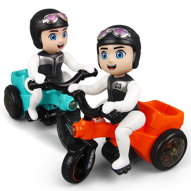 Stunt Tricycle Toy Ð Electric Trike with 360¡ Spin, Bump and Go Action, Music and LED Lights for Kids