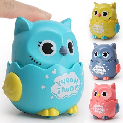 Press and Go Owl Car Toy Ð Fun Push Animal Toy for Toddlers, Safe and Non-Toxic (Random Colour, 1 Pc)