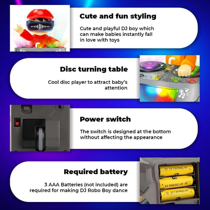 DJ Dancing Musical Robot Toy Ð Battery Operated Bump and Go Action with Sound, Music and LED Lights for Toddlers (Multicolor)