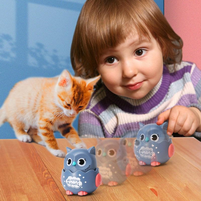Press and Go Owl Car Toy Ð Fun Push Animal Toy for Toddlers, Safe and Non-Toxic (Random Colour, 1 Pc)
