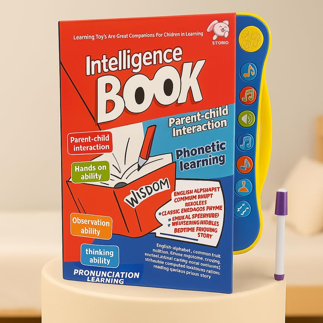 Intelligence Sound Learning Book for Children – English Letters, Words, Numbers & Shapes Educational Activity Toy for Toddlers