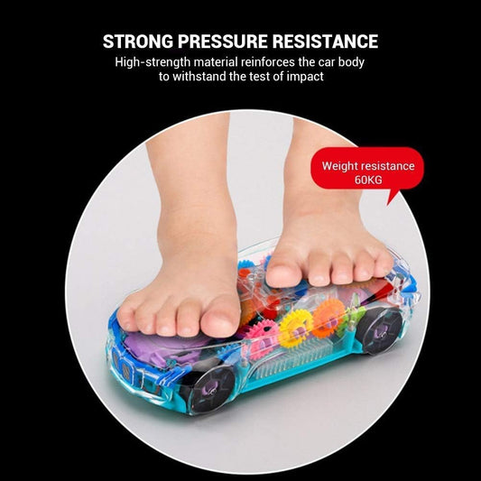 3D Transparent Gear Concept Car Toy Ð Bump and Go Sensory Car with Colorful Moving Gears, Lights and Musical Sound Effects for Kids (Multicolor)
