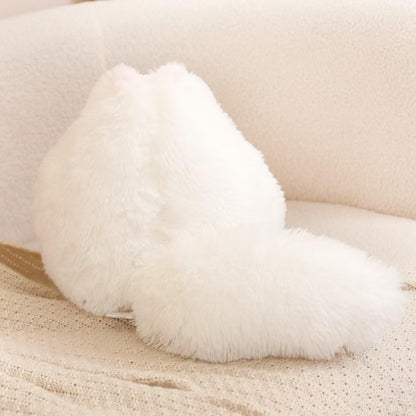 Giant Fluffy Persian Cat Plush Ð Ultra-Soft White Round Kitty Stuffed Animal Pillow Toy for Kids and Adults