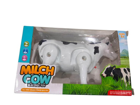 Battery Operated Walking Musical Electronic Pet with Realistic Roars and LED Lights for Kids (Cow)