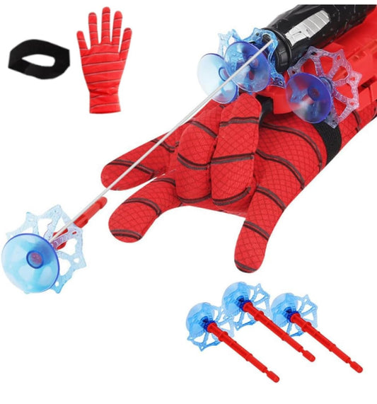 Spider Web Shooter Toy for Kids – Hero Wrist Launcher with Sticky Wall Soft Bombs for Fun Cosplay and Interactive Play (Red, Pack of 1)