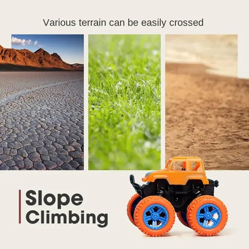 4x4 Mini Monster Truck Toy Set Ð Pack of 4 Friction Powered Push and Go Off-Road Vehicles with 360¡ Drift Stunts for Kids Ages 2Ð8 (Colors May Vary)