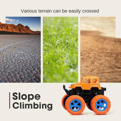 4x4 Mini Monster Truck Toy Set Ð Pack of 4 Friction Powered Push and Go Off-Road Vehicles with 360¡ Drift Stunts for Kids Ages 2Ð8 (Colors May Vary)