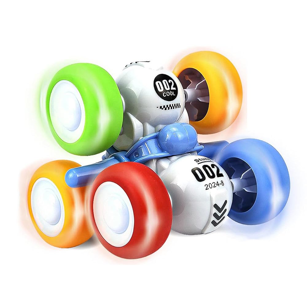 6-Wheel Pull Back Stunt Car Toy Ð 360¡ Rotating Friction Powered Vehicle for Kids Ages 3Ð6 (Random Colour)