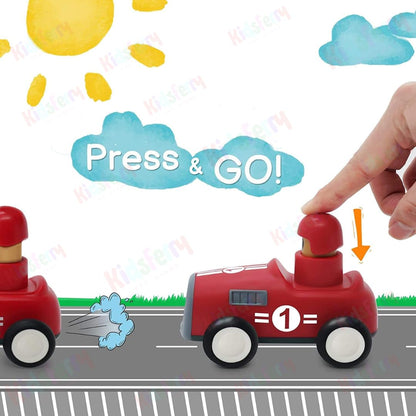 Baby Car Toys for Toddlers 1Ð2 Years Ð 4 PCS Push and Pull Back Vehicles Set with Car, Plane, Boat and Train, Press and Go Toy Gift for Boys and Girls