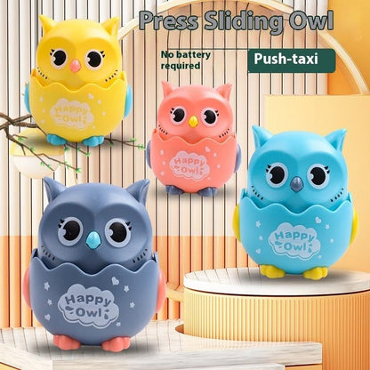 Press and Go Owl Car Toy Ð Fun Push Animal Toy for Toddlers, Safe and Non-Toxic (Random Colour, 1 Pc)