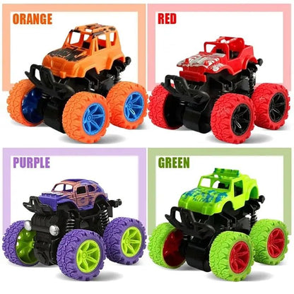 4x4 Mini Monster Truck Toy Set Ð Pack of 4 Friction Powered Push and Go Off-Road Vehicles with 360¡ Drift Stunts for Kids Ages 2Ð8 (Colors May Vary)