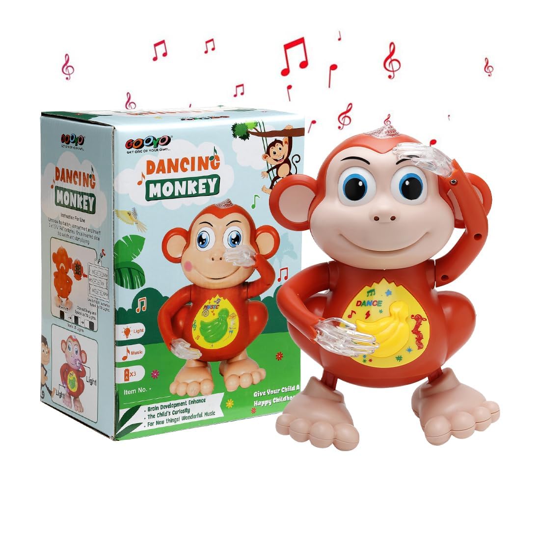 Interactive Monkey Toy Ð Dancing Moving Monkey with Laughing Sounds, Music and Blinking LED Lights