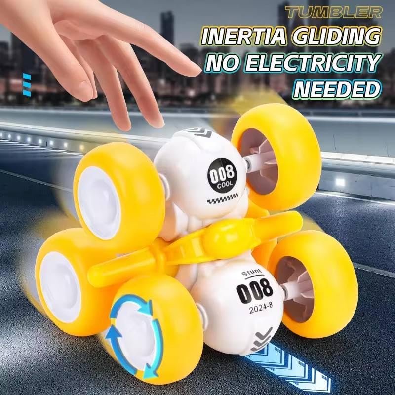 6-Wheel Pull Back Stunt Car Toy Ð 360¡ Rotating Friction Powered Vehicle for Kids Ages 3Ð6 (Random Colour)