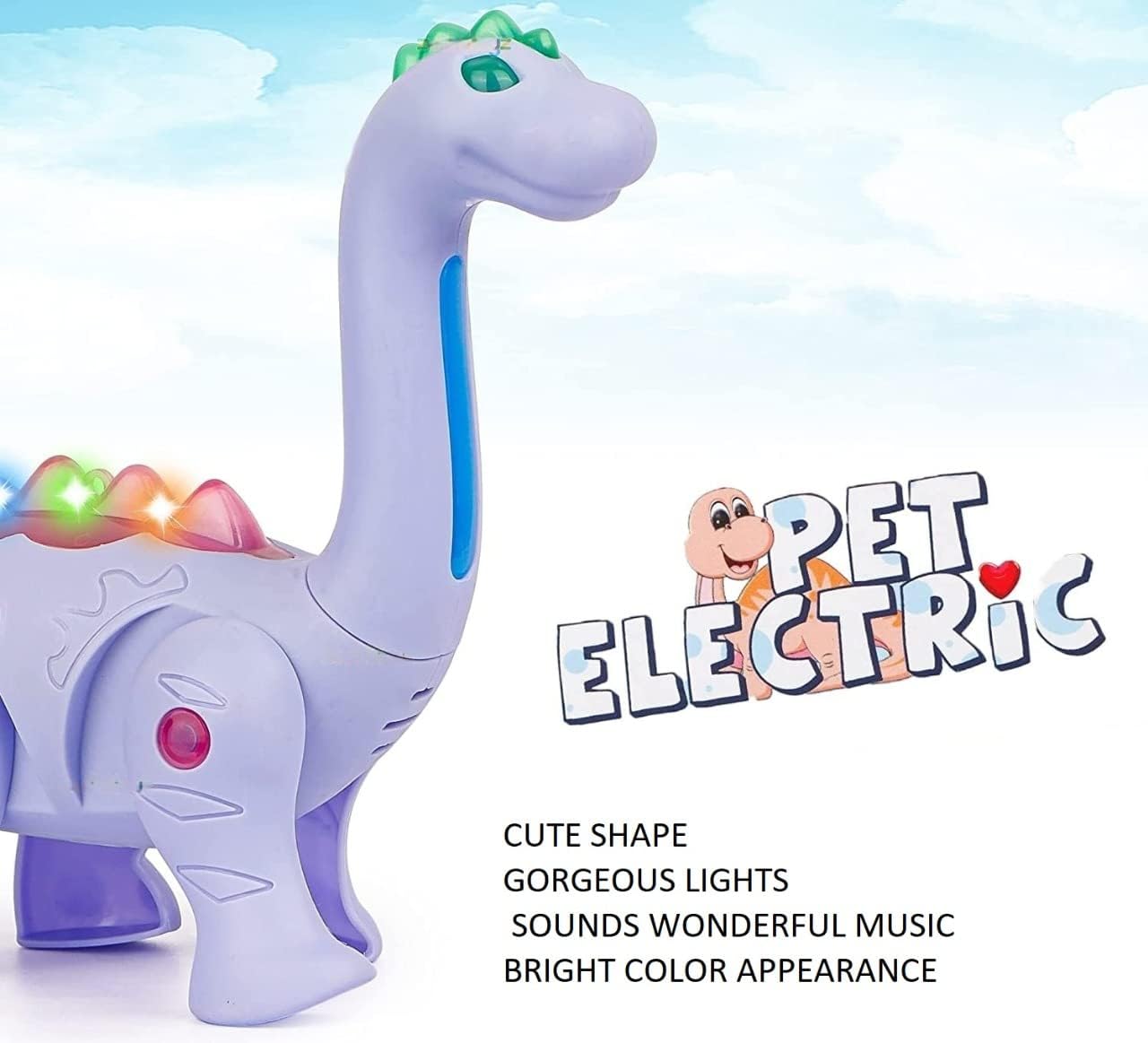 Battery Operated Walking Dinosaur Toy Ð Musical Electronic Pet Dino with Realistic Roars and LED Lights for Kids