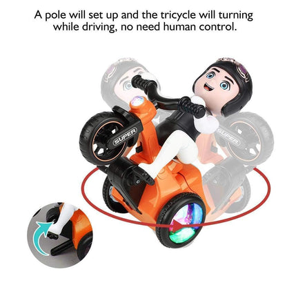 Stunt Tricycle Toy Ð Electric Trike with 360¡ Spin, Bump and Go Action, Music and LED Lights for Kids