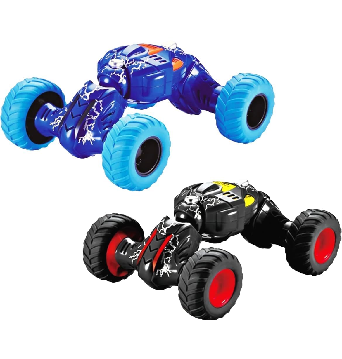 Monster Truck Toy Set Ð Pack of 4 Pull Back Inertia Powered Off-Road Cars with Shock Absorber Suspension (Random Colours)