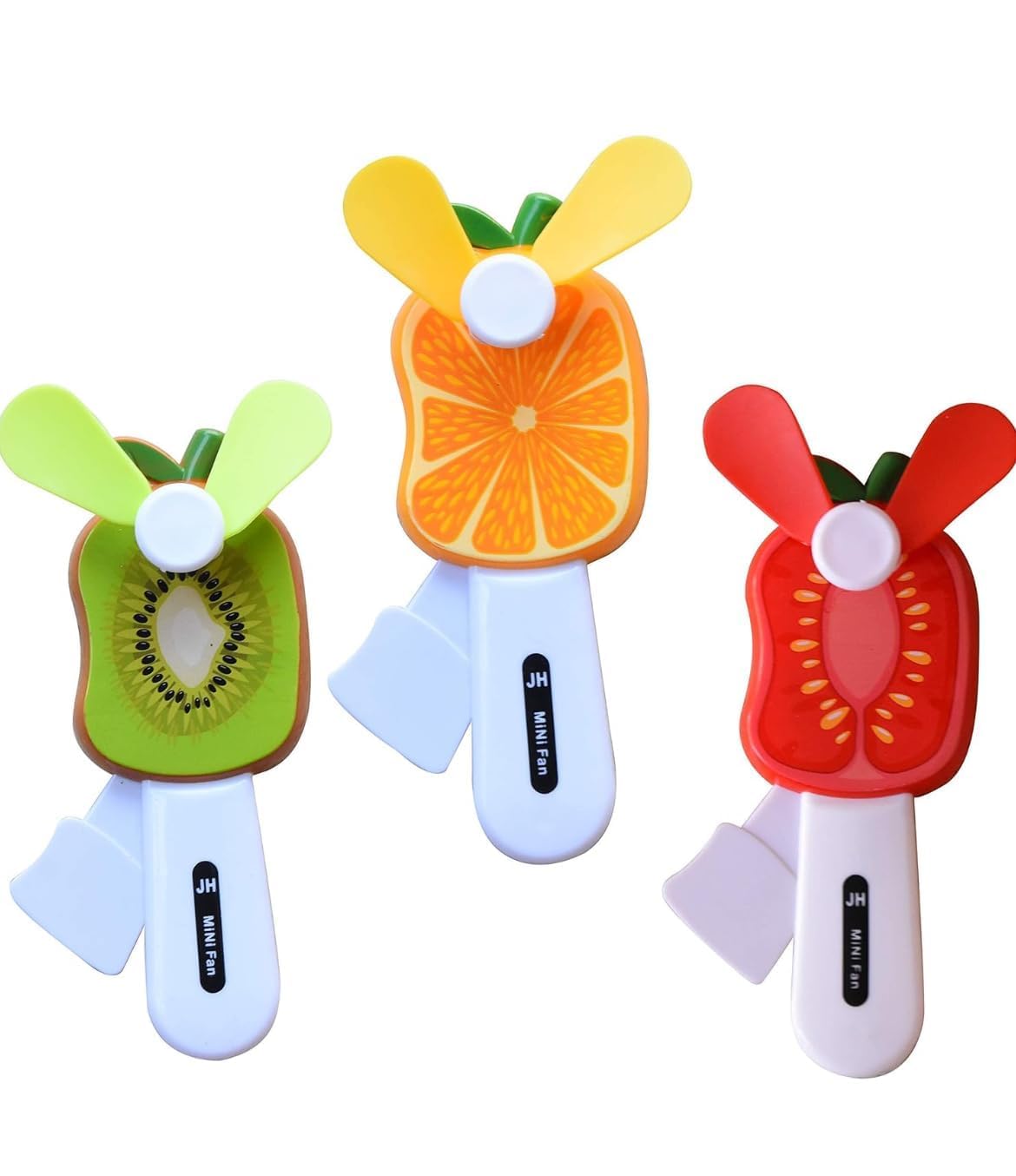 Kids Hand Pressure Mini Fan Ð Fruit Shaped Cute Squeeze Portable Summer Fan Toy for Children (Pack of 3, Multicolor)