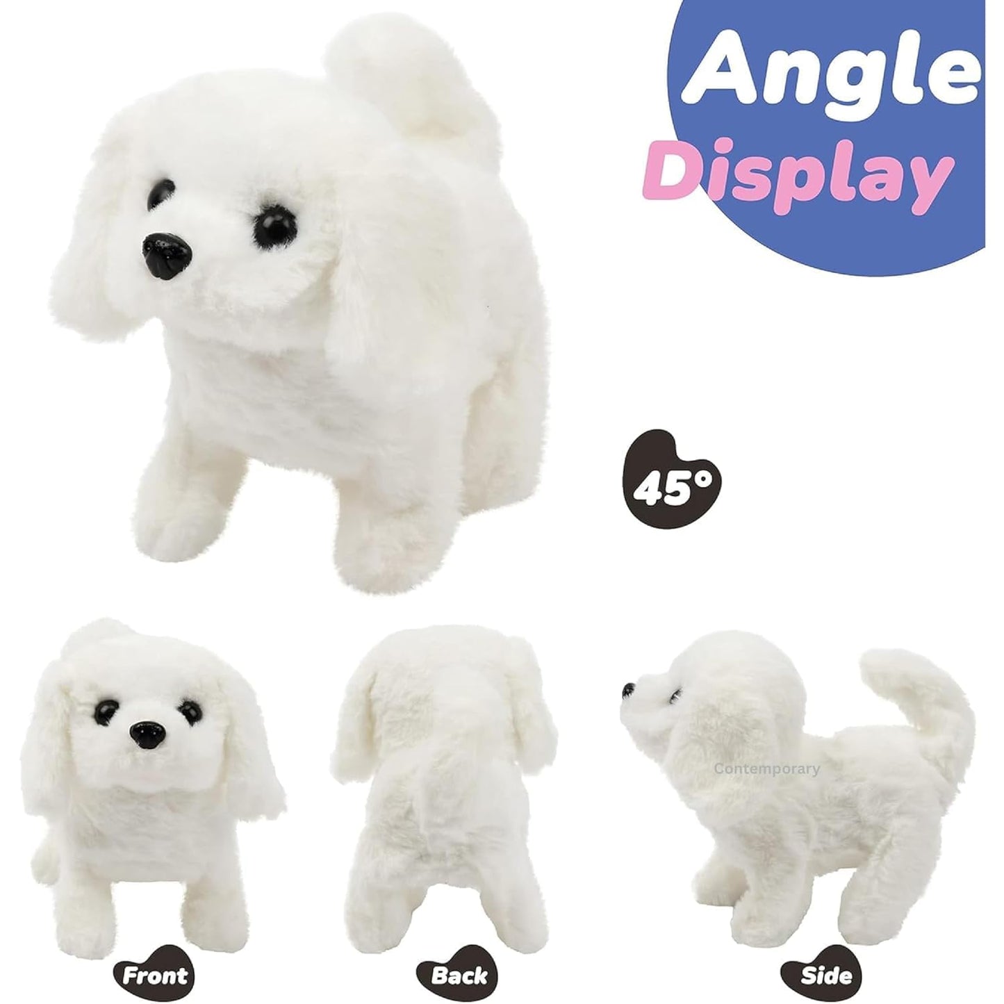 Hopping Walking White Dog Toy Ð Interactive Talking Jumping Dog with Wiggling Ears and Twitching Nose for Kids (Mixed Colours)
