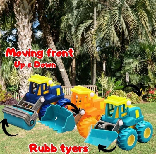 Set of 3 Push & Go Construction Vehicles Ð Unbreakable Friction Powered Toy Cars for Babies and Toddlers 1+ Years (Multicolor)