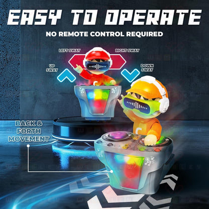 DJ Dancing Musical Robot Toy Ð Battery Operated Bump and Go Action with Sound, Music and LED Lights for Toddlers (Multicolor)