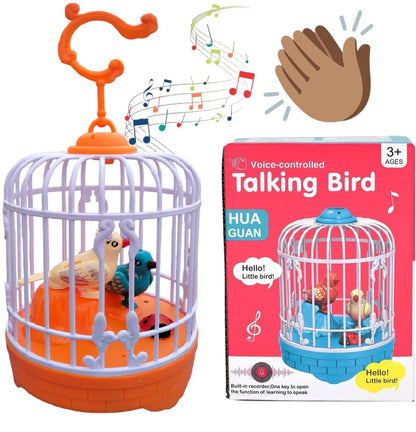 Talking Bird Toy for Kids Ð Interactive Repeat-What-You-Say Singing and Chirping Birdcage Toy (Multicolor)