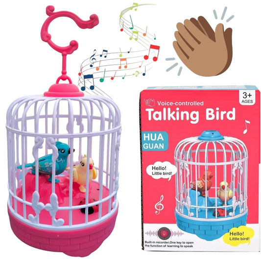 Talking Bird Toy for Kids Ð Interactive Repeat-What-You-Say Singing and Chirping Birdcage Toy (Multicolor)