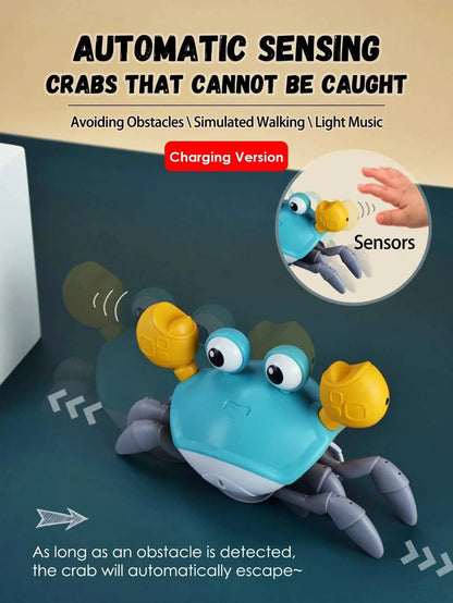 Rechargeable Crawling Crab Toy Ð Interactive Musical Dancing Electric Walking Crab for Babies and Toddlers 12+ Months (Multicolor)