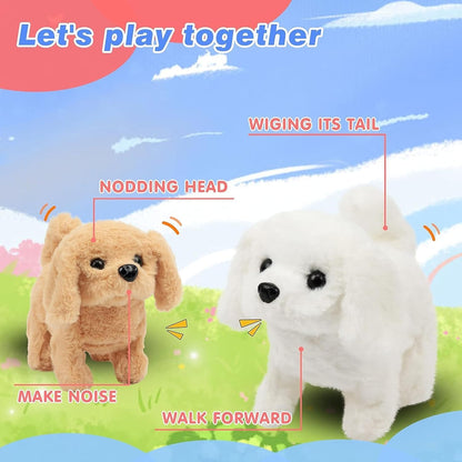 Hopping Walking White Dog Toy Ð Interactive Talking Jumping Dog with Wiggling Ears and Twitching Nose for Kids (Mixed Colours)