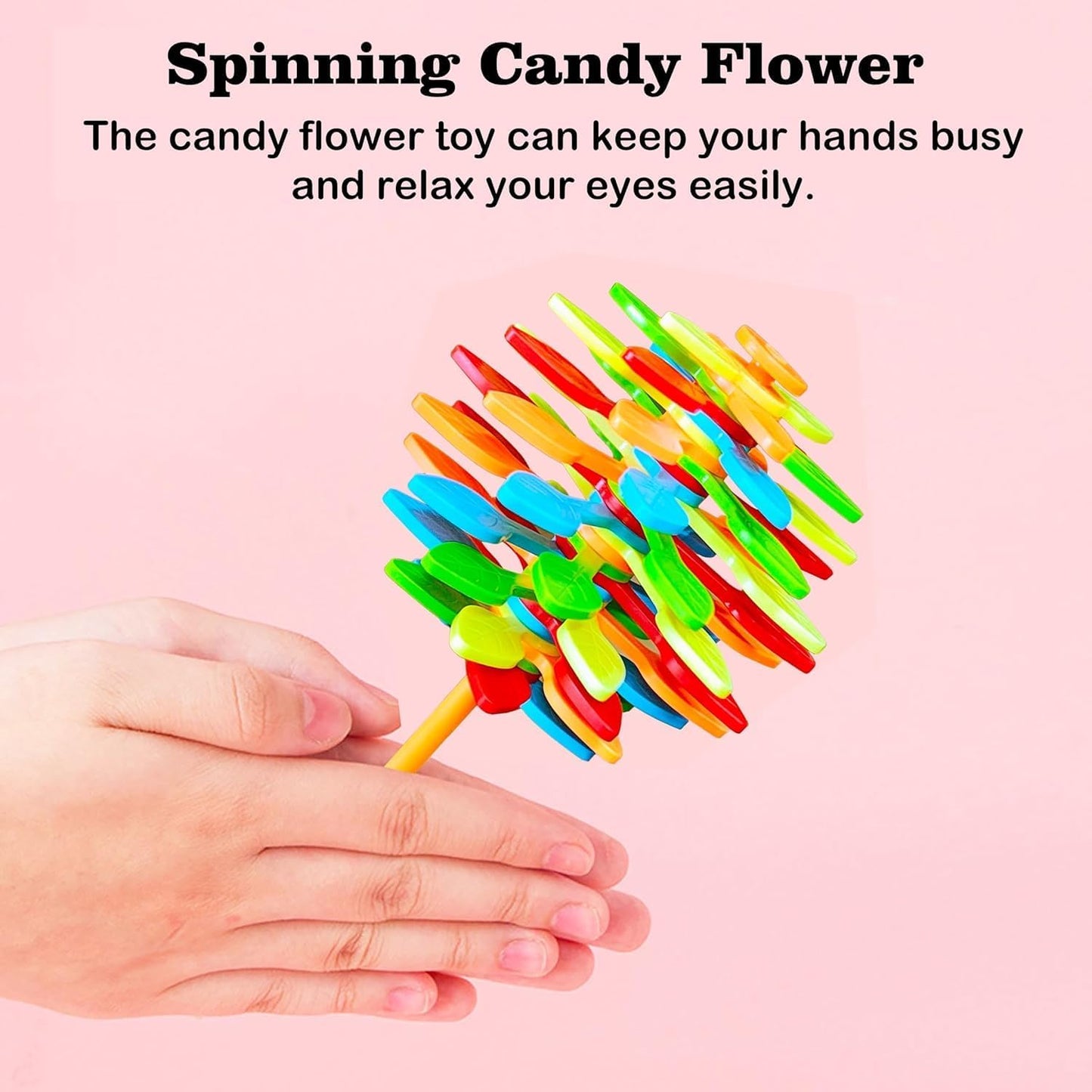 Spinning Candy Flower Toy Ð Lollipop Shaped Rotating Hand Spinner Fidget Toy for Kids (Colors May Vary)