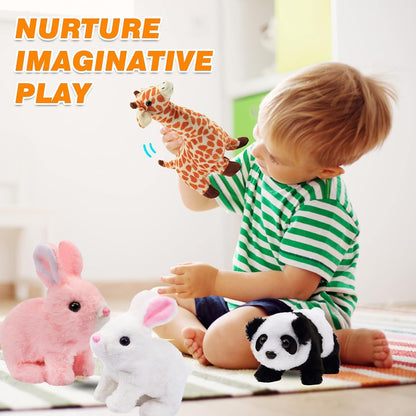 Hopping Walking Bunny Toy with Sounds Ð Interactive Jumping Rabbit with Wiggling Ears for Baby Kids