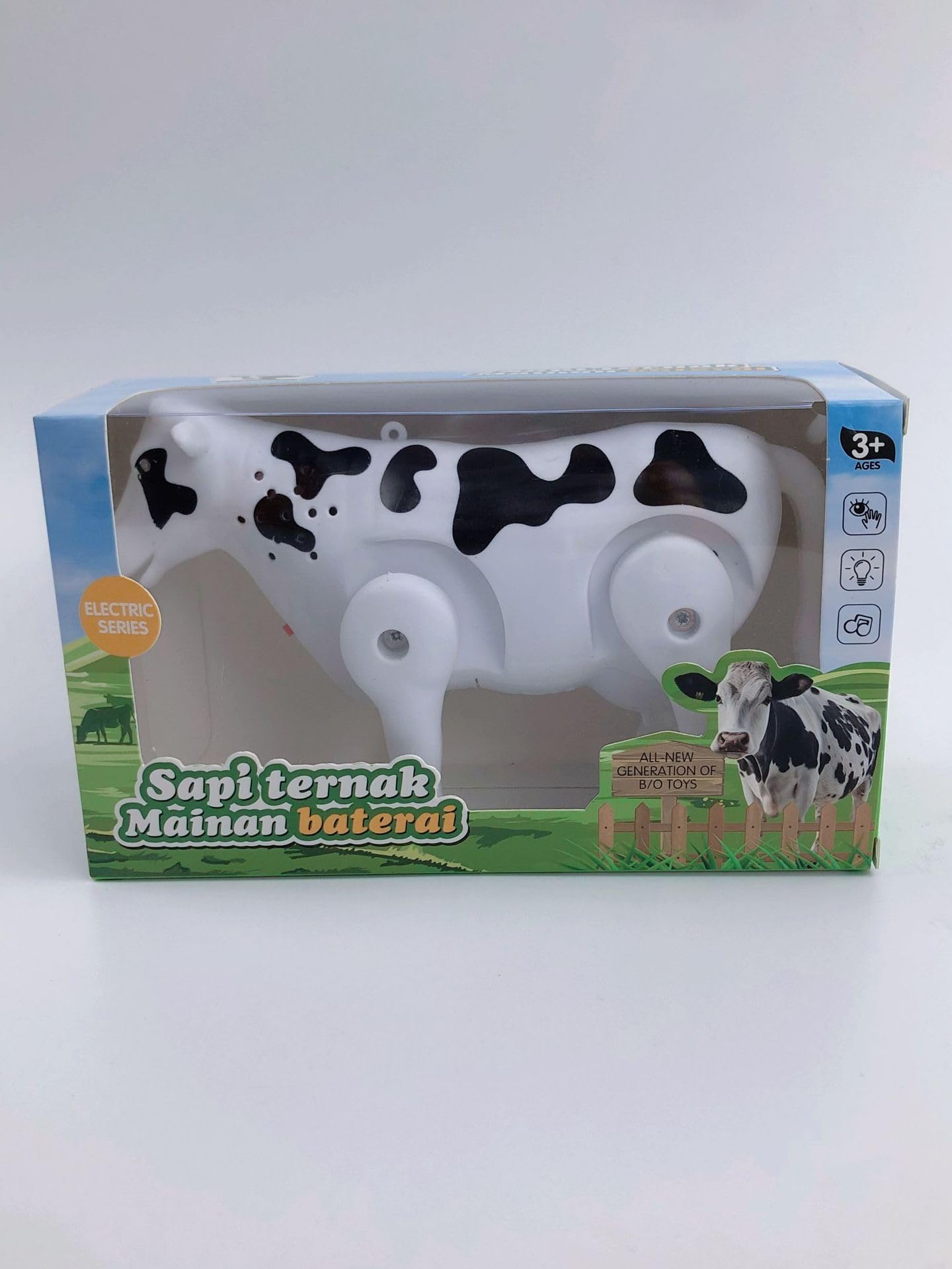 Battery Operated Walking Musical Electronic Pet with Realistic Roars and LED Lights for Kids (Cow)