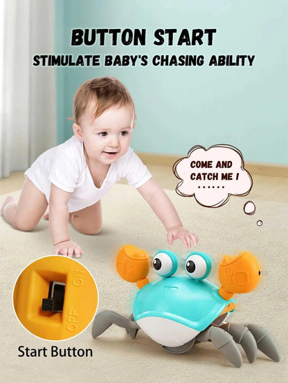 Rechargeable Crawling Crab Toy Ð Interactive Musical Dancing Electric Walking Crab for Babies and Toddlers 12+ Months (Multicolor)