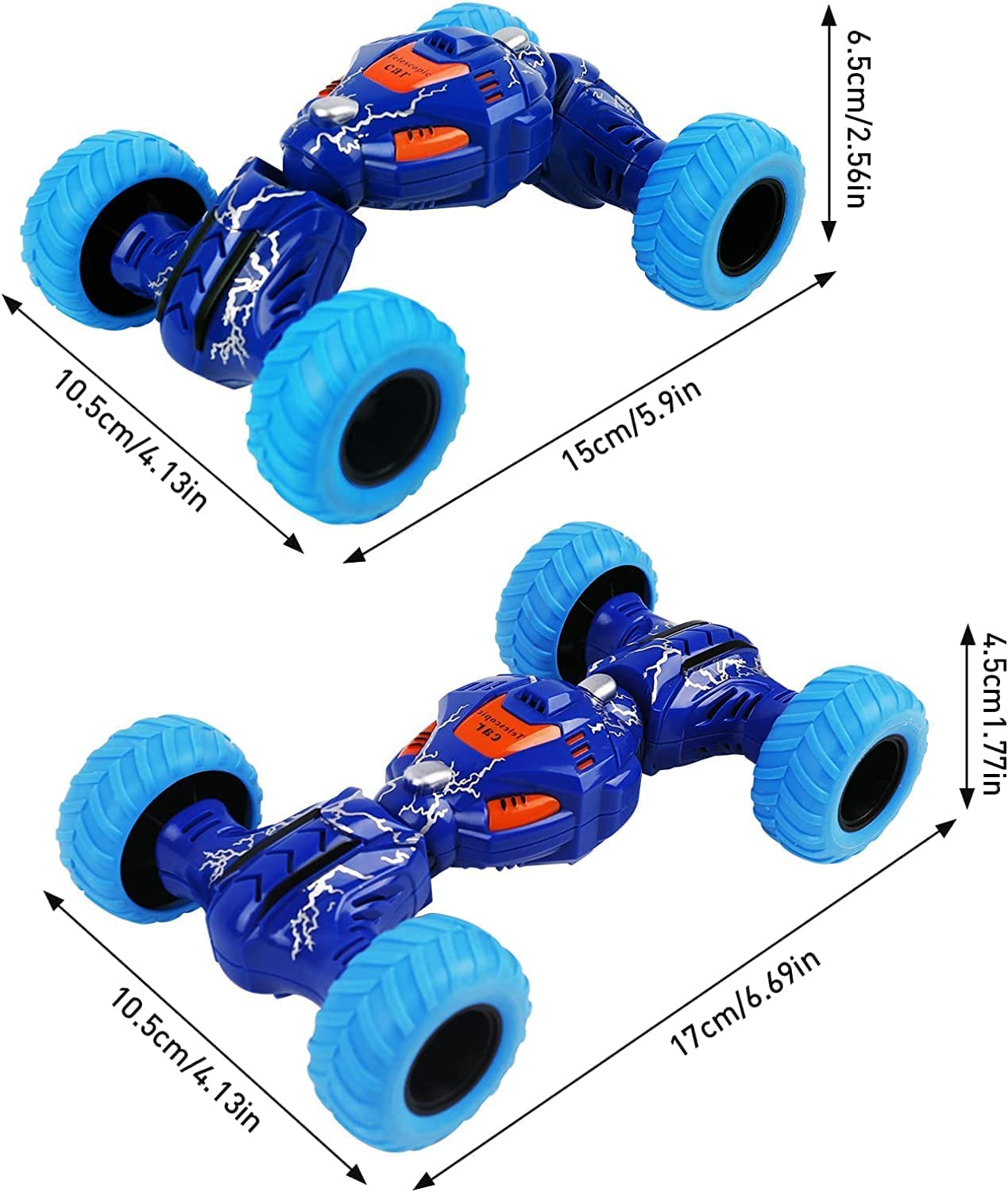 Monster Truck Toy Set Ð Pack of 4 Pull Back Inertia Powered Off-Road Cars with Shock Absorber Suspension (Random Colours)
